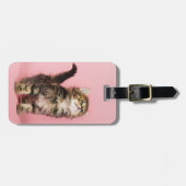 ピンクの子ネコでかわいらしい ラゲッジタグ (正面横)