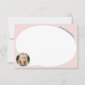 ピンクの子供の写真と音声バブルサンキューカード サンキューカード (正面)