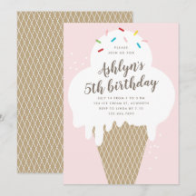 ピンクの子供用アイスクリームコーンの誕生日パーティー