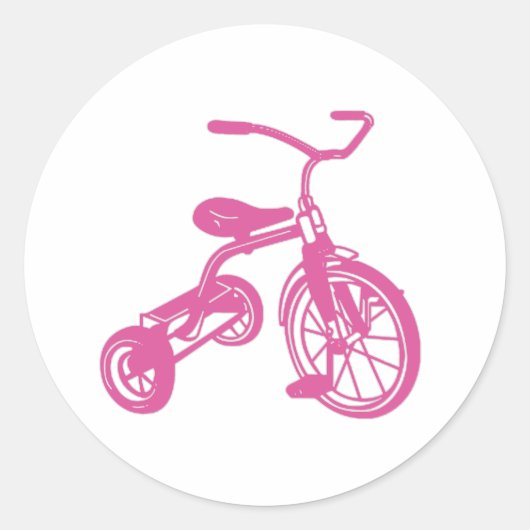 ピンクの子供用三輪車 ラウンドシール (正面)