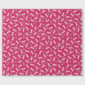 ピンクの子犬のテーマのポープリントとボーンニューペット ラッピングペーパー (フラット)