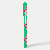ピンクの子犬のパターンデザイン – 緑 Case-Mate iPhoneケース (裏面 / 左)