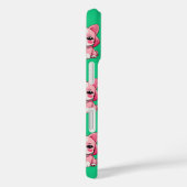 ピンクの子犬のパターンデザイン – 緑 Case-Mate iPhoneケース (裏面 / 右)