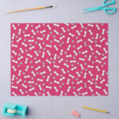 ピンクの子犬の手のプリントと骨の新しい犬の誕生日 薄葉紙 (クラフト)