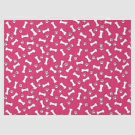 ピンクの子犬の手のプリントと骨の新しい犬の誕生日 薄葉紙