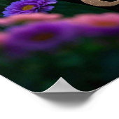 ピンクの子犬の花最高のお母さん ポスター (角)