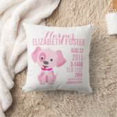 ピンクの子犬の誕生の発表の子供部屋の枕 クッション (ブランケット)