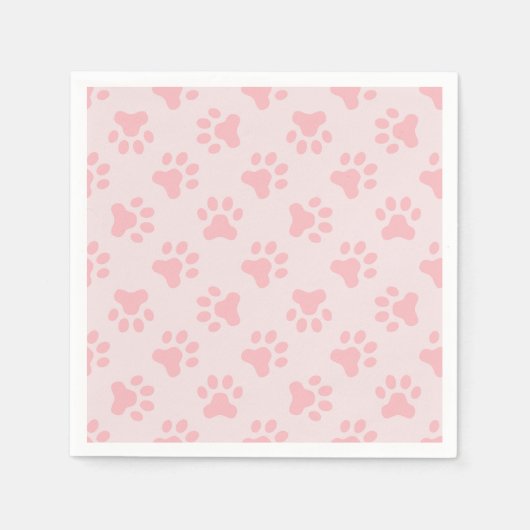 ピンクの子犬の誕生日パーティーのナプキンスポープリント スタンダードカクテルナプキン (正面)