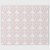 ピンクの子犬の誕生日 ラッピングペーパー (フラット)