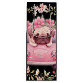 ピンクの子犬抱き枕 ワインギフトバッグ (正面)