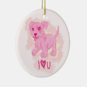 ピンクの子犬 セラミックオーナメント (右)