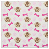 ピンクの子犬 ファブリック (見本)