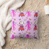 「ピンクの子犬」枕 クッション (ブランケット)