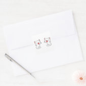 ピンクの子猫が笑っている スクエアシール (封筒)