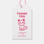 ピンクの子猫に感謝を込めて ギフトタグ (正面)