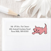 ピンクの子猫差出人住所メールラベルシール ラベル (インサイチュ)