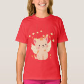 「ピンクの子猫 - かわいい猫のTシャツ」 Tシャツ (正面)