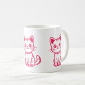 ピンクの子猫 コーヒーマグカップ (正面右)