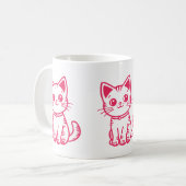 ピンクの子猫 コーヒーマグカップ (正面左)