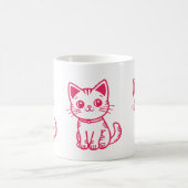 ピンクの子猫 コーヒーマグカップ (中央)