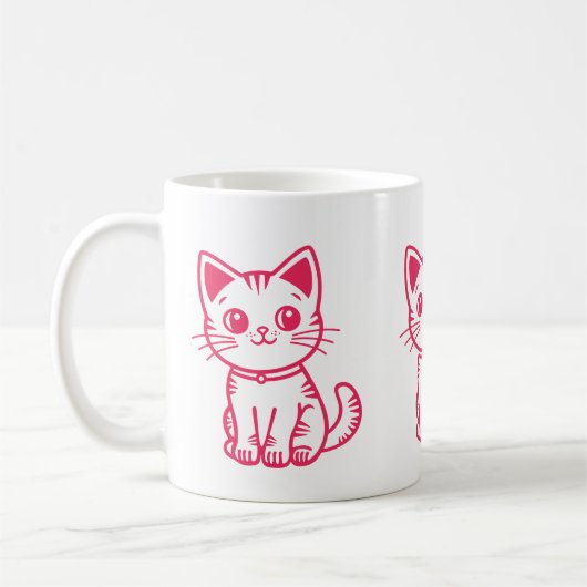 ピンクの子猫 コーヒーマグカップ (左)