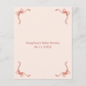 ピンクの子羊の赤ちゃんシャワー予測とアドバイス (裏面)