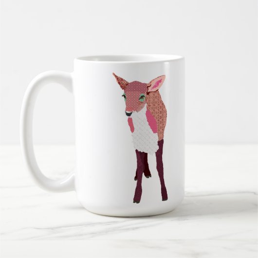 ピンクの子鹿のマグ コーヒーマグカップ (左)