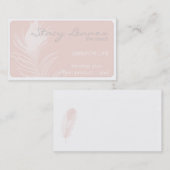 ピンクの孔雀の羽の名刺 名刺 (正面/裏面)