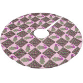 ピンクの孔雀クリスマスツリースカート ブラッシュドポリエステルツリースカート (アングル)