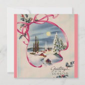 ピンクの季節のご挨拶 カード (正面)