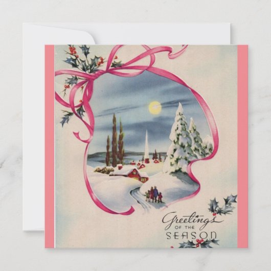 ピンクの季節のご挨拶 カード (正面)