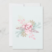 ピンクの季節はここに ミントのホリデーディナー招待状 招待状 (裏面)