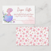ピンクの孵化をすぐに赤ちゃんシャワーおむつラッフル エンクロージャーカード (正面/裏面)