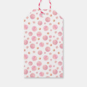 ピンクの孵化をすぐに赤ちゃんシャワーパーソナライズされた ギフトタグ (裏面)
