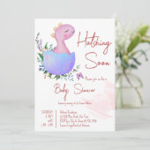 ピンクの孵化をすぐに赤ちゃんシャワー招待状 招待状 (スタンド正面)