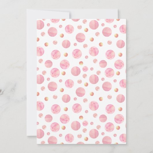 ピンクの孵化をすぐに赤ちゃんシャワー招待状 招待状 (裏面)