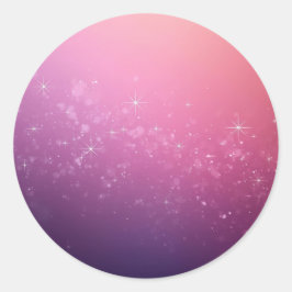 ピンクの宇宙の星 ラウンドシール