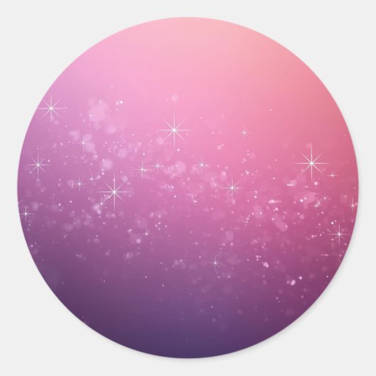 ピンクの宇宙の星 ラウンドシール (正面)