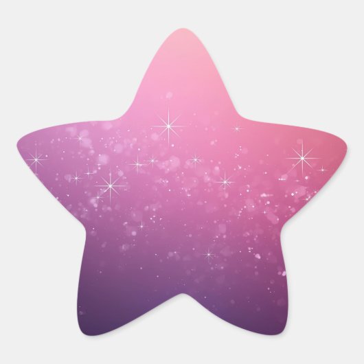 ピンクの宇宙の星 星シール (正面)