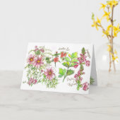 ピンクの宇宙のSnapdragonジャーナルブランクのメッセージカード カード (黄色い花)