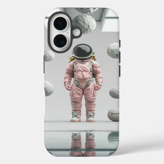 ピンクの宇宙エクスプローラ – マンガ宇宙飛行士 Case-Mate iPhoneケース (裏面)