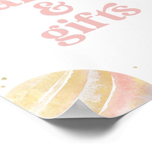 ピンクの宇宙ガール誕生日カードとギフト ポスター (角)