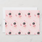 ピンクの宇宙スターズ宇宙飛行士誕生日 サンキューカード (裏面)