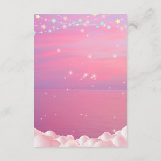 ピンクの宇宙リトルエクスプローラーベビーシャワー エンクロージャーカード (裏面)