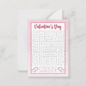 ピンクの宇宙ロボット予算の教室バレンタインデー ノートカード (裏面)
