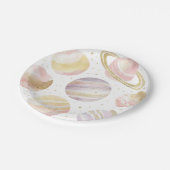 ピンクの宇宙誕生会 ペーパープレート (アングル)