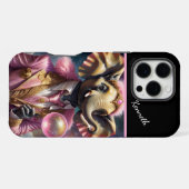 ピンクの宇宙象 iPhoneケース (裏面横)