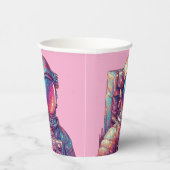 ピンクの宇宙飛行士紙カップ！ 紙コップ (右)