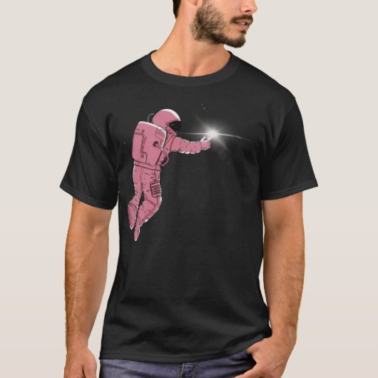 ピンクの宇宙飛行士 Tシャツ (正面)