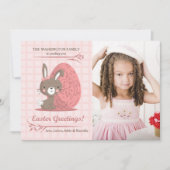 ピンクの完璧な写真イースターカード シーズンカード (正面)